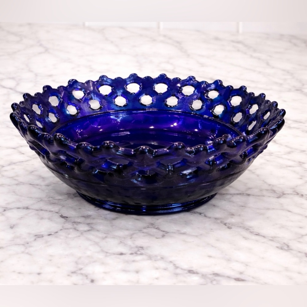 Westmoreland Cobalt Basket Weave Bowl